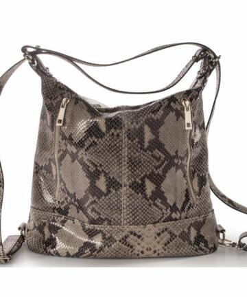 Python Leather Convertible Backpack-Tote (B290)