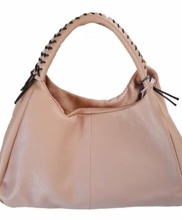 Large Dollaro Leather laced-Stitched Tote Bag (B64)
