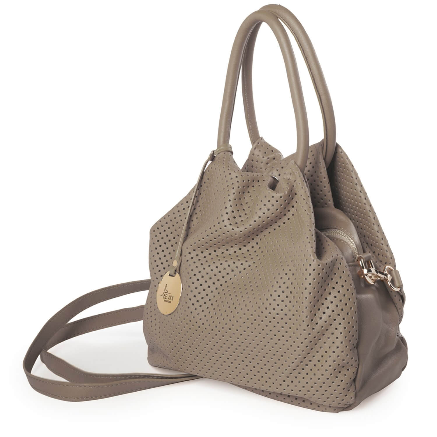 Perforated Siena Leather Small Tote (B74)