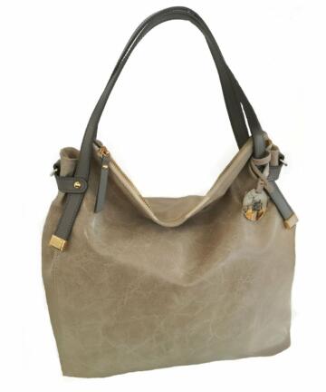 Crinkled Suede Leather Medium Satchel Bag (B68X)