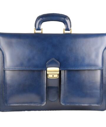 Antonio Professional Leather Briefcase for Men or Women - Blue