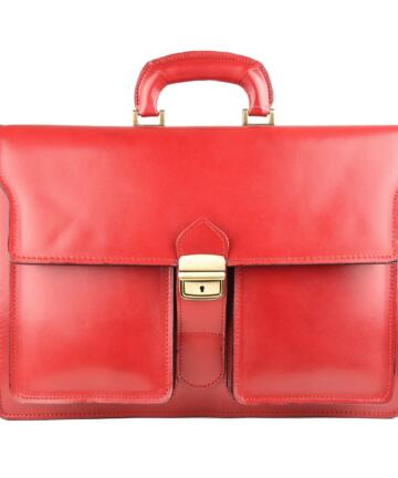 Antonio Professional Leather Briefcase for Men or Women - Red
