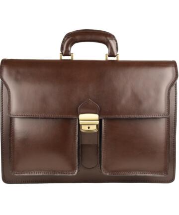 Antonio Professional Leather Briefcase for Men or Women - Dark Head
