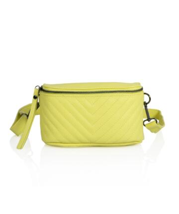 Sofia Quilted Leather Shoulder Bag - YELLOW
