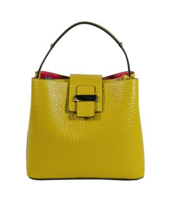 Lola Handbag in genuine leather - YELLOW