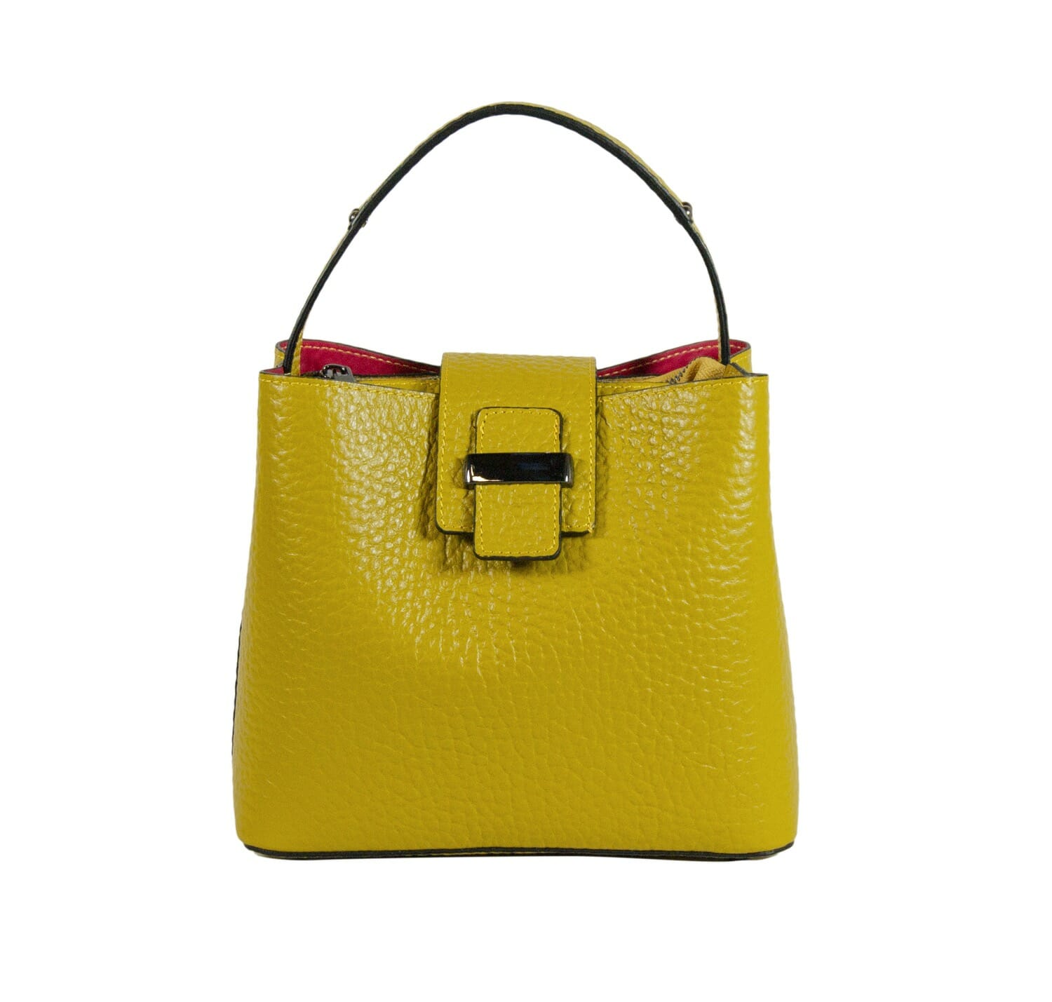 Lola Handbag in genuine leather - YELLOW