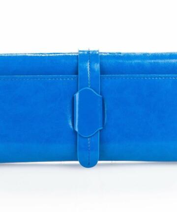 Fleur Wallet in Genine Patent Leather - ELECTRIC BLUE