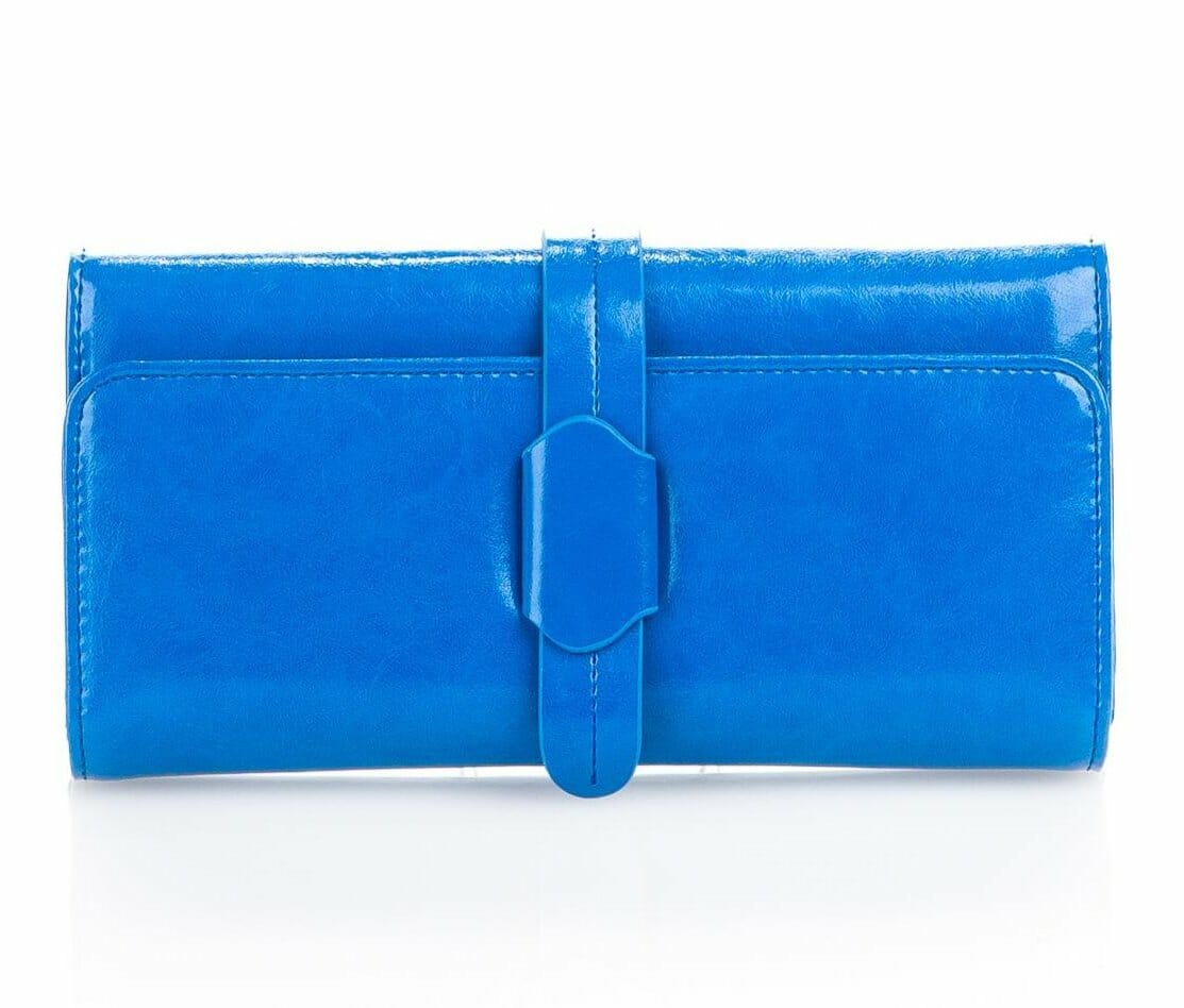 Fleur Wallet in Genine Patent Leather - ELECTRIC BLUE