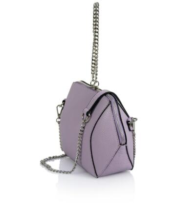 Batista Dollar Leather Geometric Handbag - LILAC