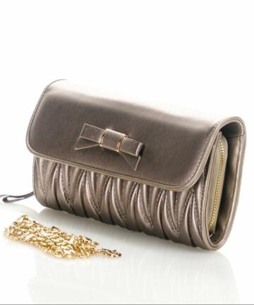 Marigold Clutch Bag in Genuine Cowhide Leather - ROSE GOLD