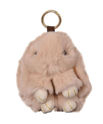 Rabbit Key Ring in Ecological Fur - TAUPE