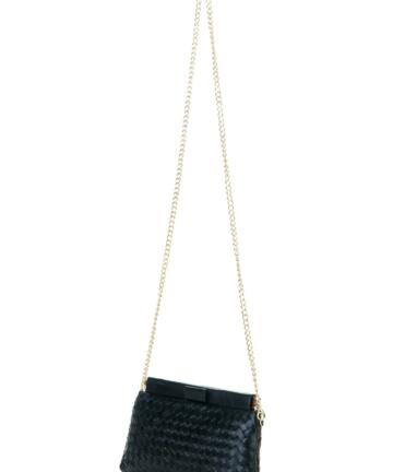 Mia-2 Clutch Bag in Genuine Quilted Leather - BLACK