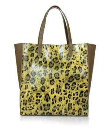 Elvera  Real Leather Spotted Print Shopper - TAUPE