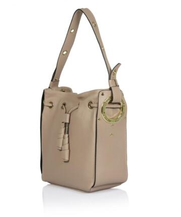 Bambi Genuine Leather Bucket Bag - PALE PINK