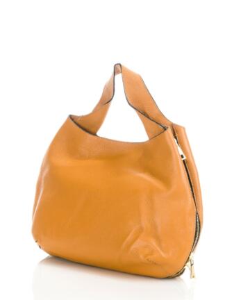 Betta Genuine Leather Shoulder Bag - ORANGE