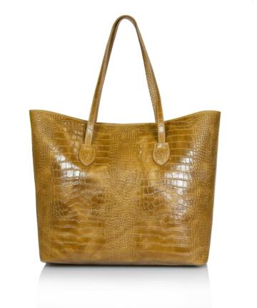 Simona Coconut Print Genuine Leather Shopper Bag - LEATHER