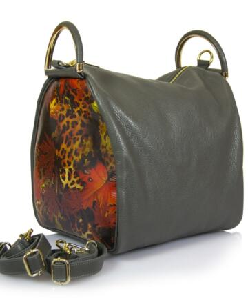 Vallea Genuine Leather Backpack Convertible - GREY