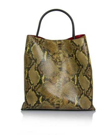 Simonetta Genuine Leather Shopper Bag in Crocodile Print. - LEATHER