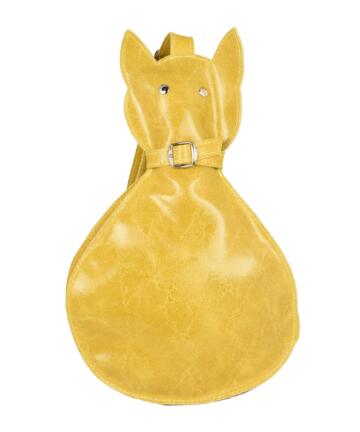 Pippa ?at-shaped Genuine Leather Backpack - YELLOW