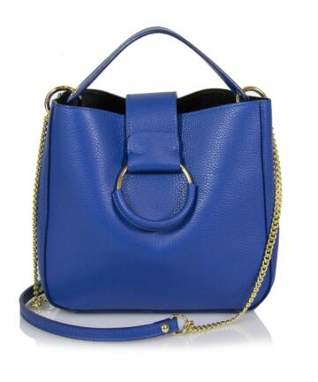 JULIENT Cinzia Tote Genuine Dollar Leather Bag - Blue
