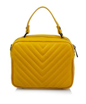 JULIENT Brio Genuine Padded Leather Bag - YELLOW