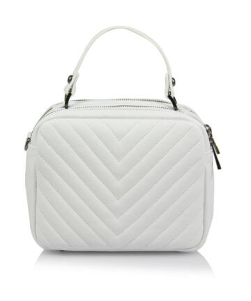 JULIENT Brio Genuine Padded Leather Bag - White