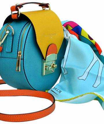 RUGGIERO BIGNARDI - Crossbody Bi-color Bag with a Silk Square Scarf - Main
