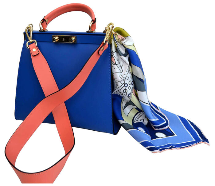 RUGGIERO BIGNARDI - Valentine Crossbody Bi-color bag with a Silk Square Scarf - Main