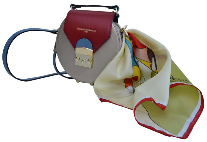 RUGGIERO BIGNARDI - Emmanuelle Nord - Bi-color Bag with a Silk Square Scarf - Main