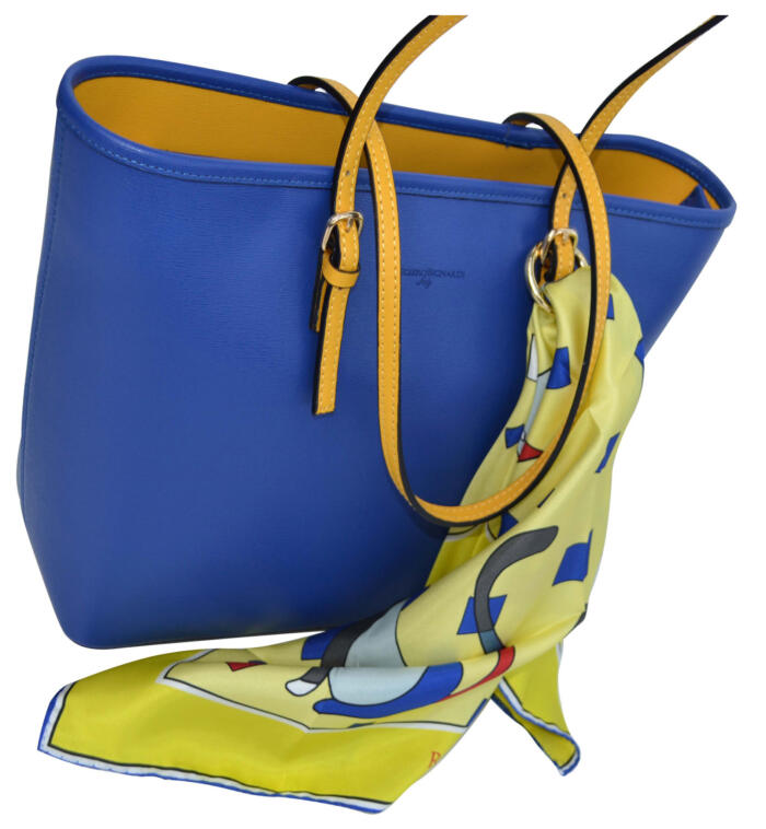 RUGGIERO BIGNARDI - Monique Bi-color bag with a Silk Square Scarf - Main