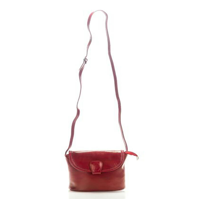 JULIENT Elettra Cowhide Genuine Leather Adjustable Strap Bag - Red