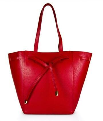 JULIENT Enrica Genuine Leather Shopper Bag - Red