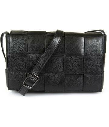 JULIENT Delphine Braided Genuine Leather Bag - Black