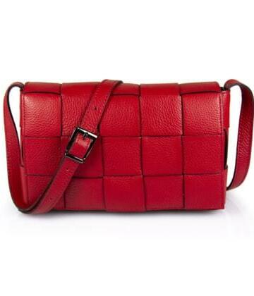 JULIENT Delphine Braided Genuine Leather Bag - Red