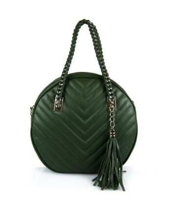 JULIENT Eleanora Genuine Leather Diagonal Stitching Bag - Green