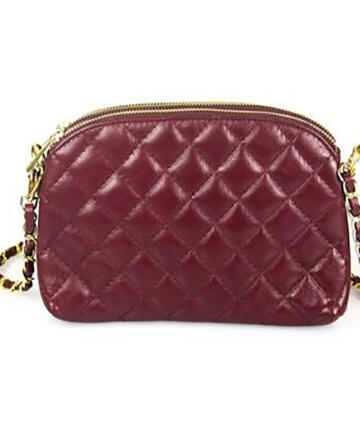 JULIENT Eloisa Genuine Quilted Leather Double Compartments Clutch Bag. - Red
