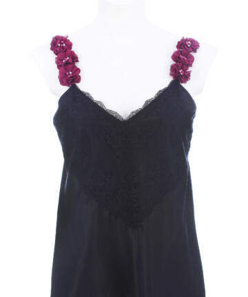 CA15A Black Camisole With Flower Strap 100� Poyester